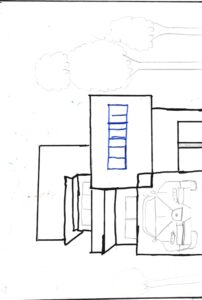 2 floor house with bugatti car